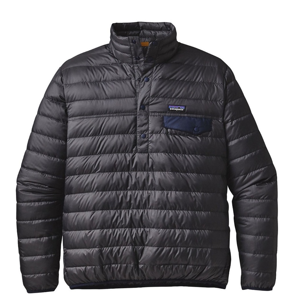 Patagonia Down Snap T Pullover, Black, Men’s Size XL